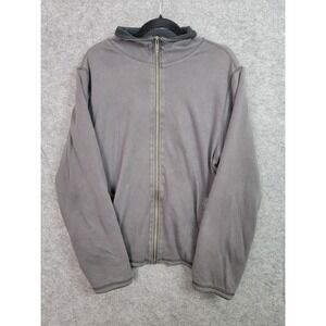 Gap Mens Full Front Zipper Fleece Gray Jacket M Regular Fit Cotton Shell